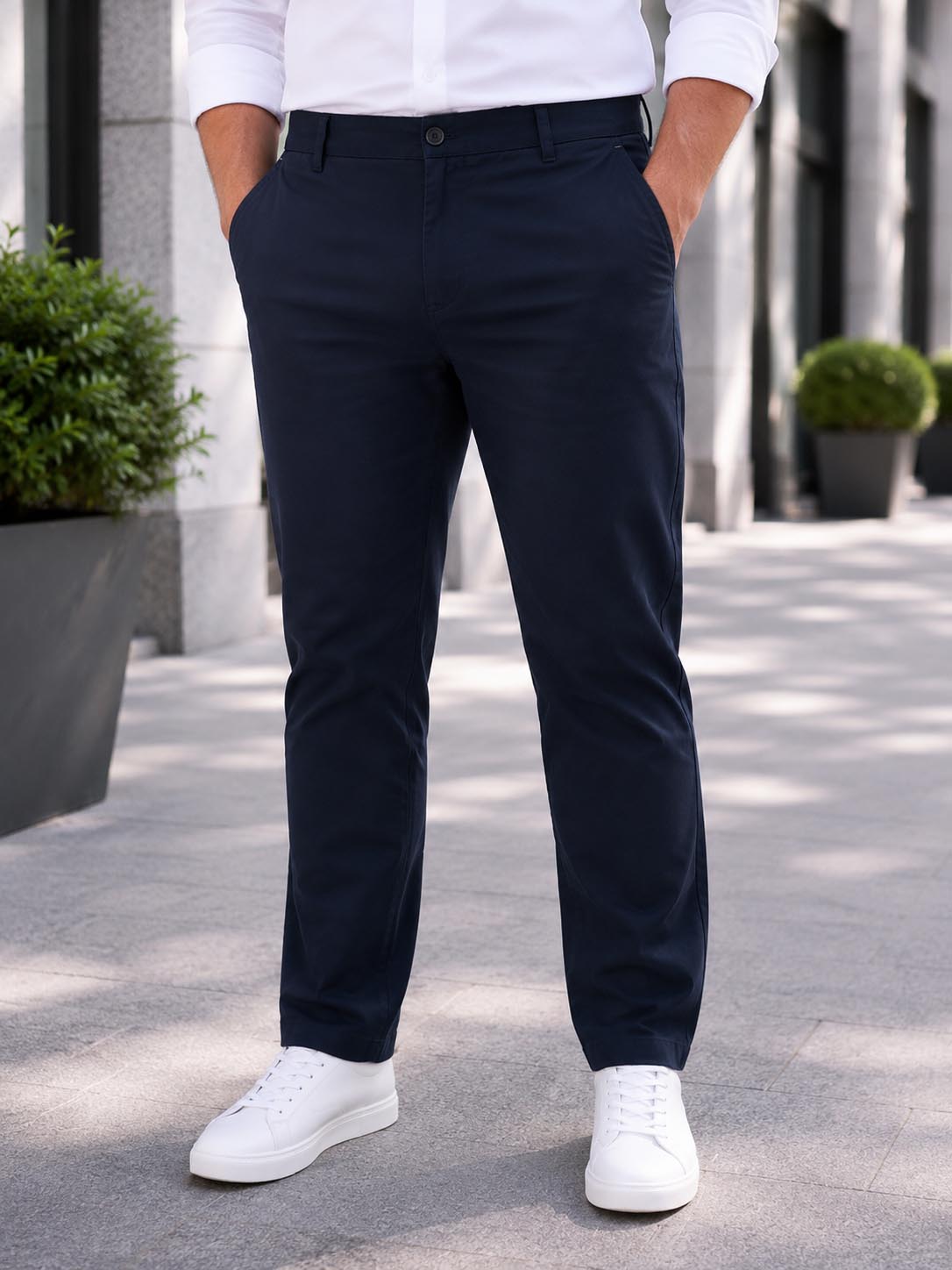 Trial jeans Trial ανδρικό μπλε navy υφασμάτινο Chinos παντελόνι 26Kevin
